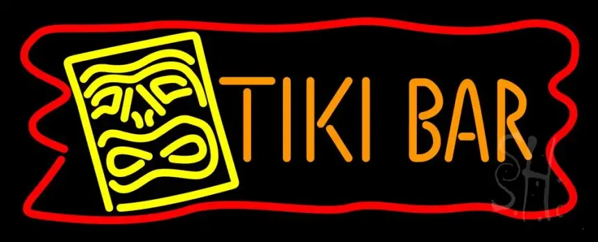 Tiki Bar with Logo LED Neon Sign