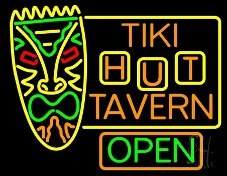 Tiki Hut Tavern Bar LED Neon Sign