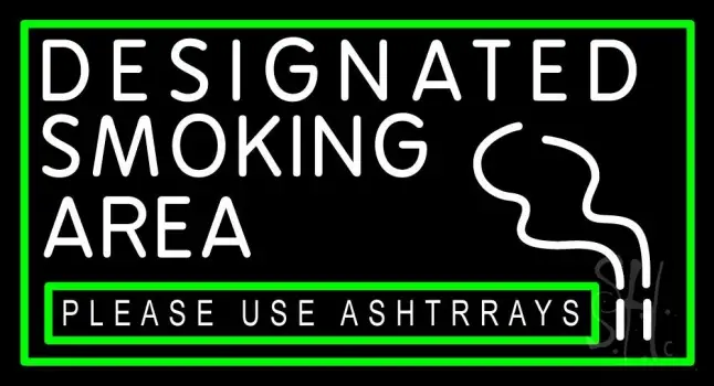 Designated Smoking Area Free Use Ashtrays LED Neon Sign