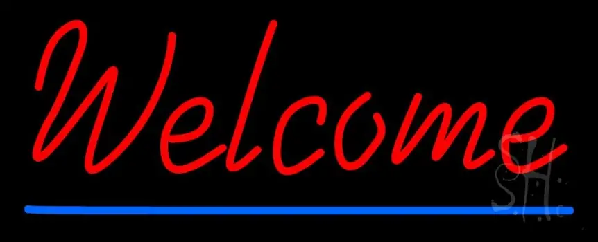 Red Welcome With Underline LED Neon Sign