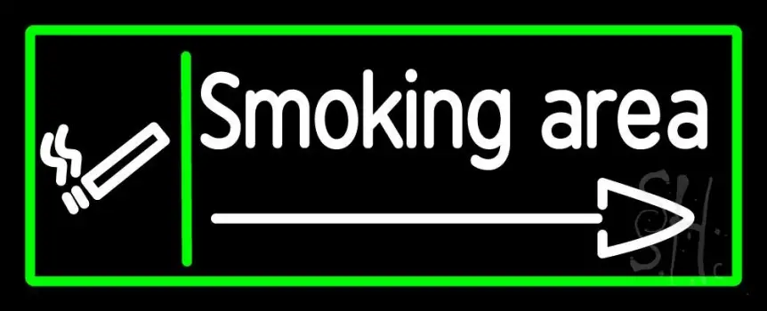 Smoking Area With Arrow LED Neon Sign