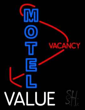 Motel Vacancy Value With Arrow LED Neon Sign