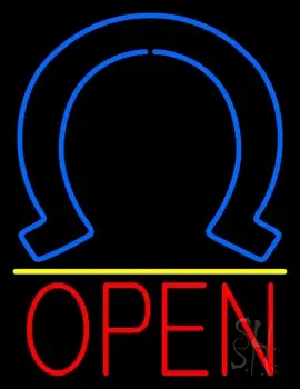 Horseshoe Logo Open LED Neon Sign