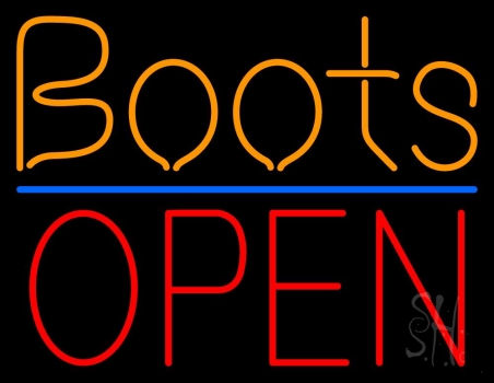 Orange Boots Open LED Neon Sign