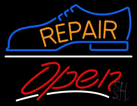 Orange Repair Shoe Logo Open LED Neon Sign