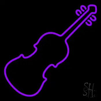 Purple Violin LED Neon Sign