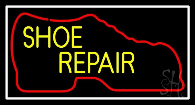 Red Boot Yellow Shoe Repair LED Neon Sign