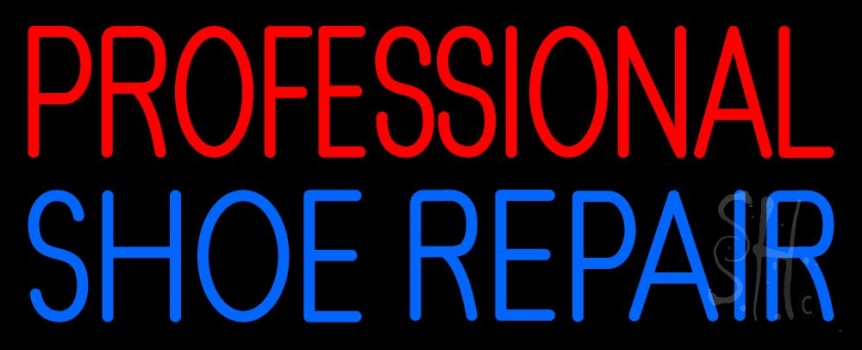 Red Professional Blue Shoe Repair LED Neon Sign