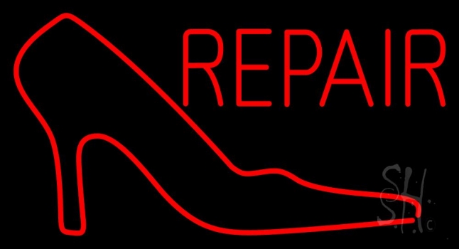 Red Sandal Logo Repair LED Neon Sign