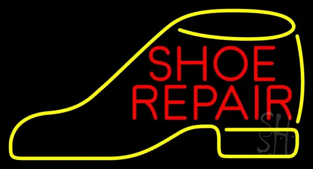 Red Shoe Repair Yellow Shoe LED Neon Sign
