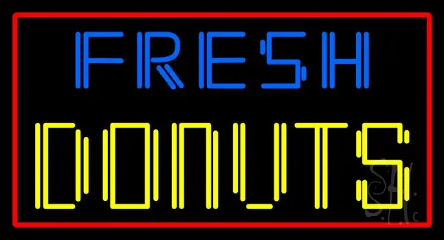Blue Fresh Donuts Yellow LED Neon Sign