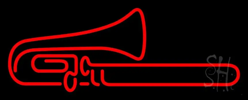 Red Trumpet Saxophone 1 LED Neon Sign