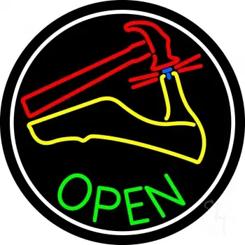 Sandal Repair Logo Open LED Neon Sign