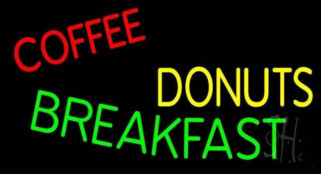 Coffee Donuts Breakfast LED Neon Sign