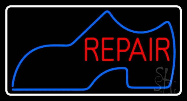 Shoe Logo Repair With Border LED Neon Sign