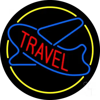 Travel With Blue Logo LED Neon Sign