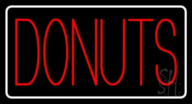 Donuts With White Border LED Neon Sign