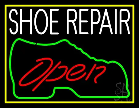 White Shoe Repair Open LED Neon Sign