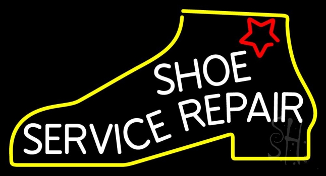 White Shoe Service Repair LED Neon Sign