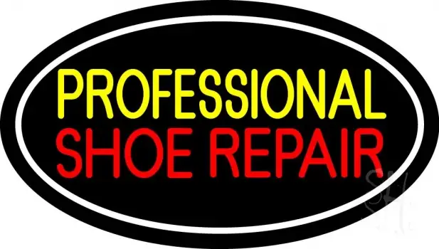 Yellow Professional Red Shoe Repair LED Neon Sign
