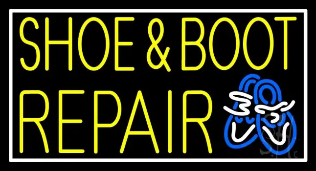 Yellow Shoe and Boot Repair LED Neon Sign