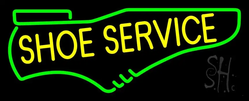 Yellow Shoe Service LED Neon Sign