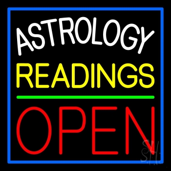 Astrology Readings Open And Green Line LED Neon Sign