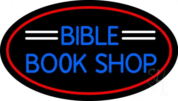 Blue Bible Book Shop LED Neon Sign