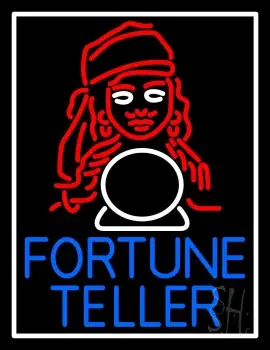 Blue Fortune Teller With Logo LED Neon Sign