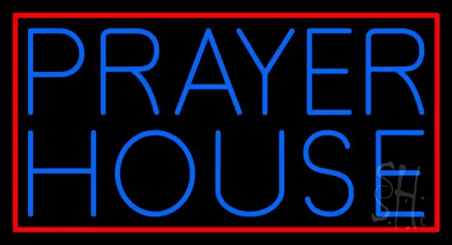 Blue Prayer House LED Neon Sign