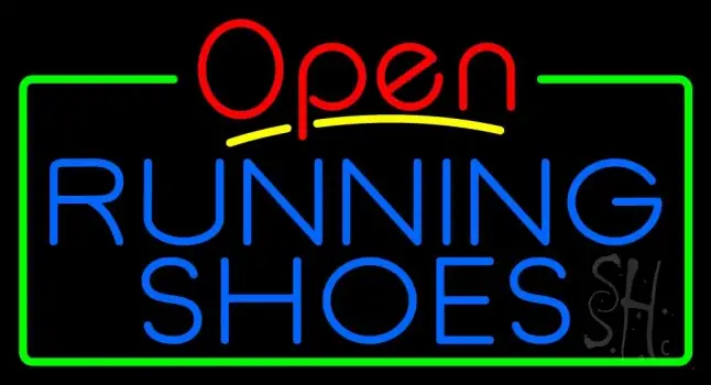 Blue Running Shoes Open LED Neon Sign