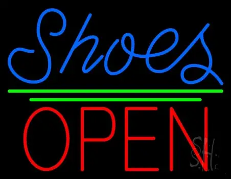 Blue Shoes Open With Line LED Neon Sign