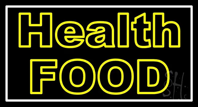 Yellow Health Food LED Neon Sign