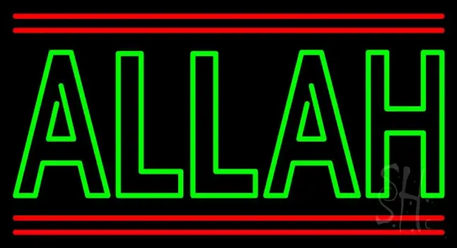 Green Allah Red Line LED Neon Sign