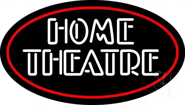 Home Theatre With Border LED Neon Sign