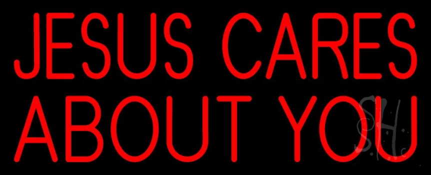 Jesus Cares About You LED Neon Sign