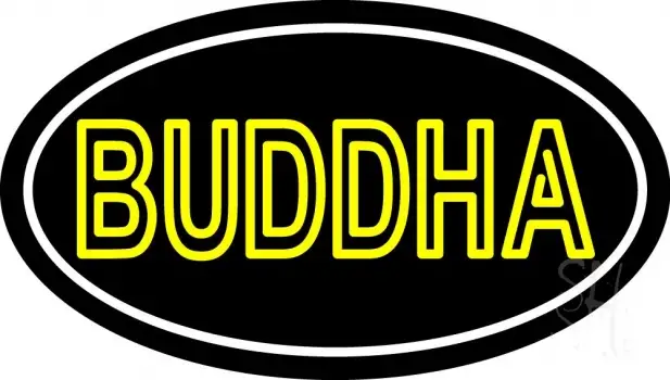 Lord Buddha With Border LED Neon Sign