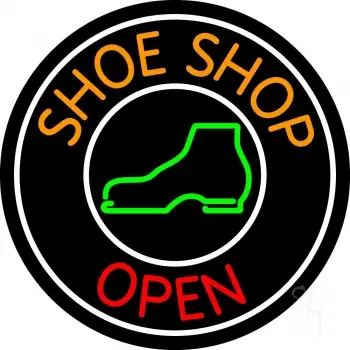 Orange Shoe Shop Open LED Neon Sign