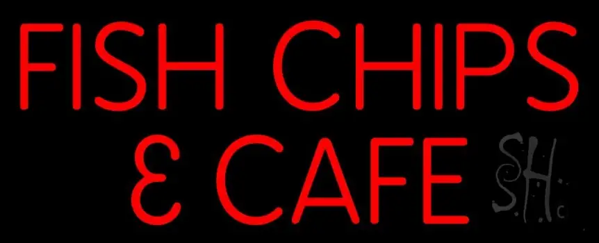 Fish and Chips Cafe LED Neon Sign