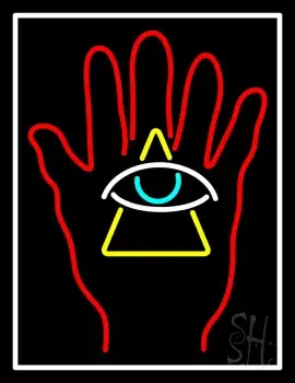 Palm With Eye Pyramid LED Neon Sign