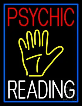 Psychic Reading Block Yellow Palm LED Neon Sign