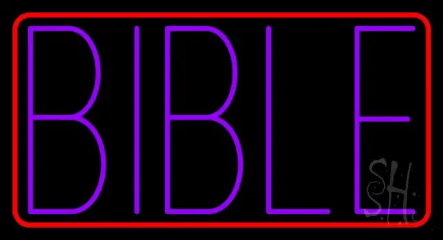 Purple Bible LED Neon Sign