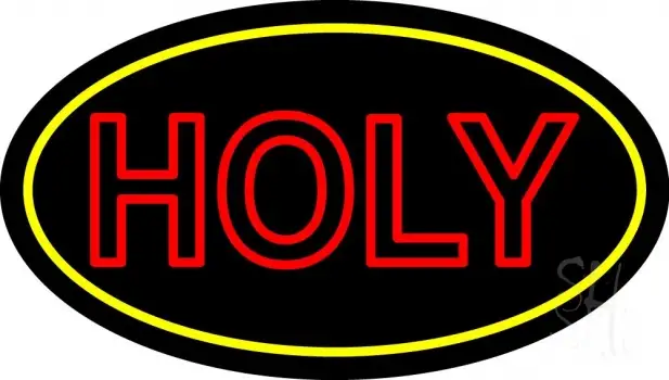 Red Holy With Border LED Neon Sign