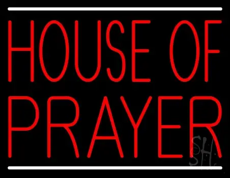 Red House Of Prayer LED Neon Sign