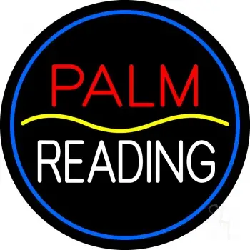 Red Palm Yellow Line White Reading LED Neon Sign