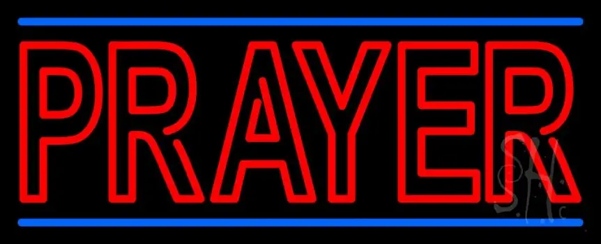 Red Prayer With Line LED Neon Sign