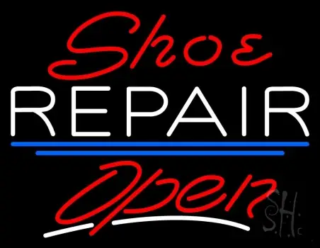 Red Shoe White Repair Open LED Neon Sign