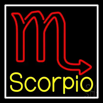 Scorpio Zodiac White Border LED Neon Sign