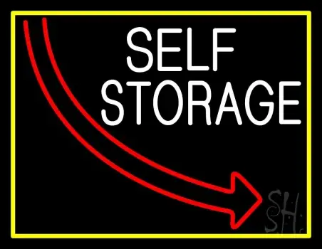 Self Storage Block With Yellow Border LED Neon Sign