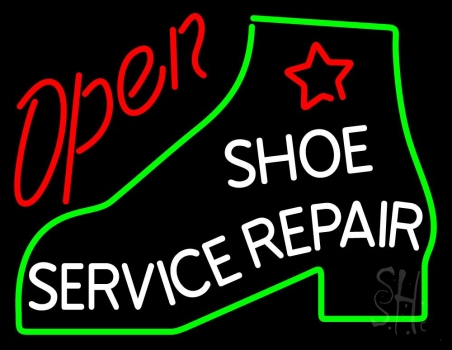 Shoe Service Repair Open LED Neon Sign